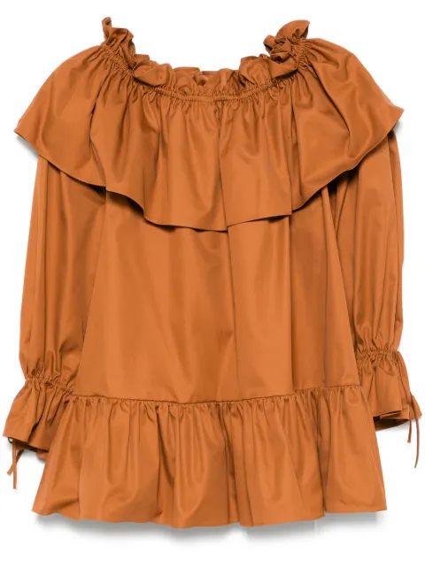Saint Laurent ruffled mini dress Brown 820312Y3A99