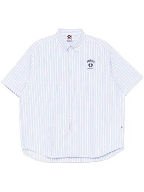 AAPE BY *A BATHING APE® AAPENOW moonface-logo striped shirt Blue ASR8517XXO