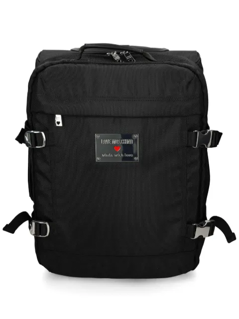 Love Moschino logo plaque luggage Black JC5110PP1M