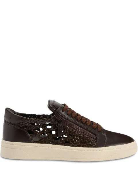 Giuseppe Zanotti GZ94 double-zip low-top interwoven sneakers Brown RM50019003