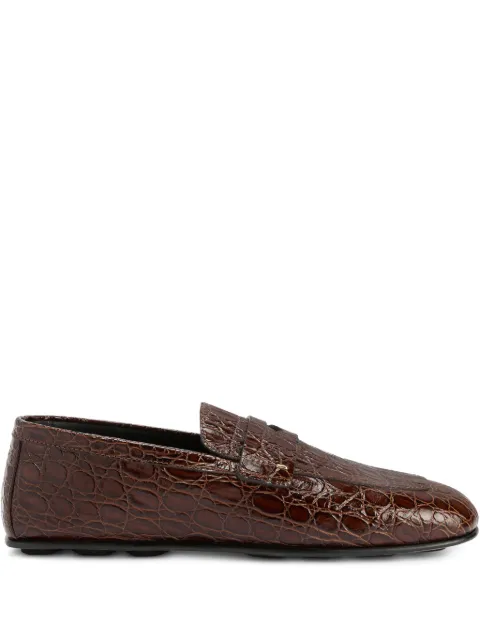 Giuseppe Zanotti Cristophe crocodile-embossed loafers Brown EU50025003