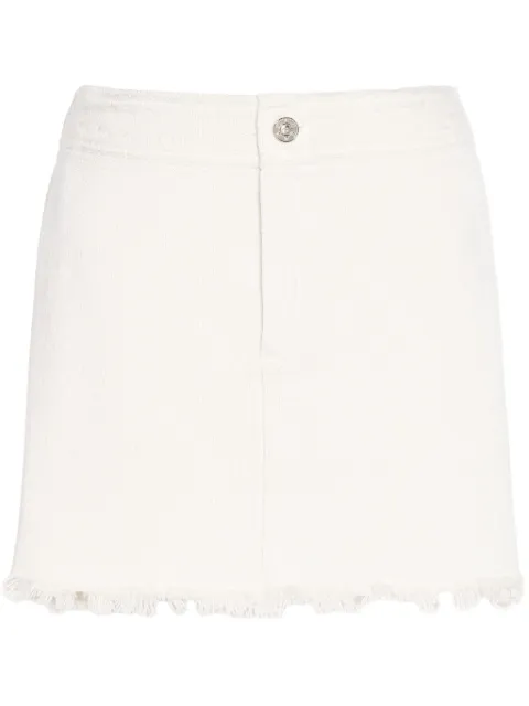 Barrie frayed denim mini skirt White C85555