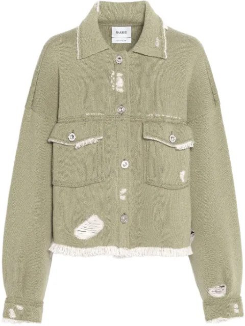 Barrie denim fringed jacket Green C85258