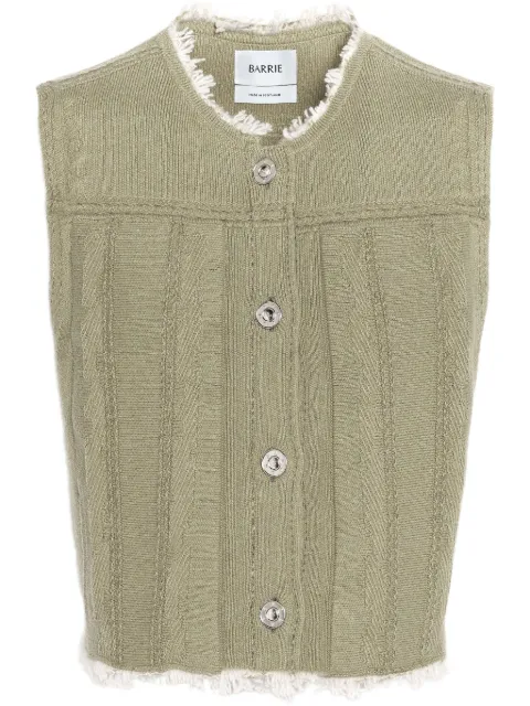 Barrie frayed denim vest Green C85234