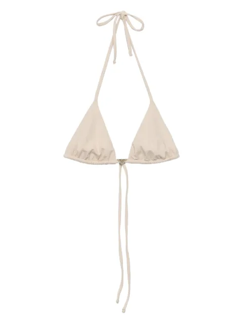 Prada rhinestone-embellished triangle bikini top Neutrals 70209RS23113K9