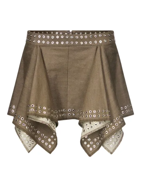 Ludovic de Saint Sernin Ice skating mini skirt Brown SS25SK015WDEN