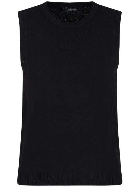 Armani Exchange monogram-jacquard vest Black 8NYH9AYMH6Z