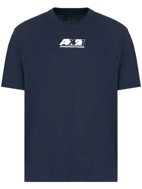 Armani Exchange logo-embroidered T-shirt Blue XM000538AF10334