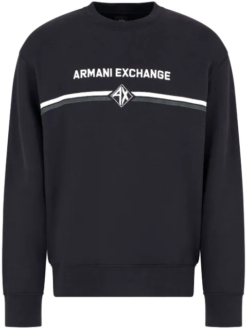Armani Exchange logo-print crew-neck sweatshirt Blue XM000226AF12656