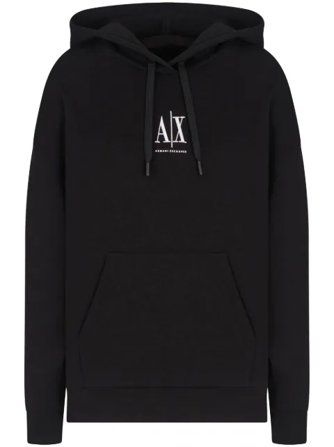 Armani Exchange logo-embroidered hoodie Black XW000823AF10818
