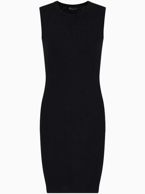 Armani Exchange monogram-knit dress Black 8NYA9AYMH6Z