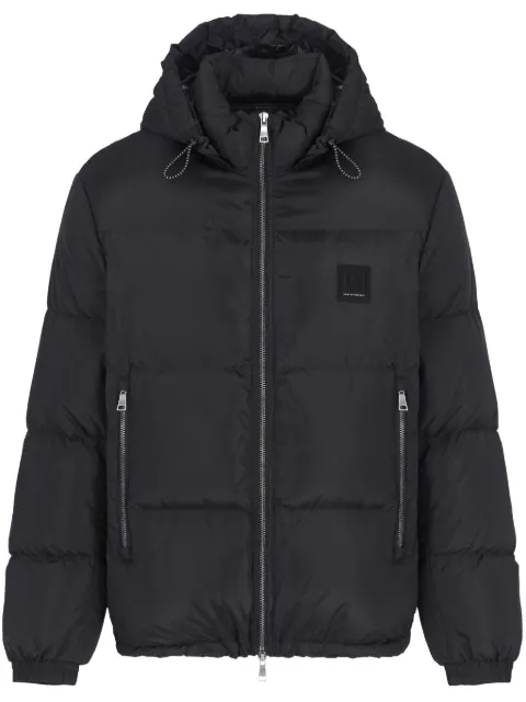 Armani Exchange logo-patch padded jacket Black XM000348AF12286