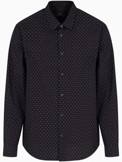 Armani Exchange polka-dot shirt Blue XM000719AF13206