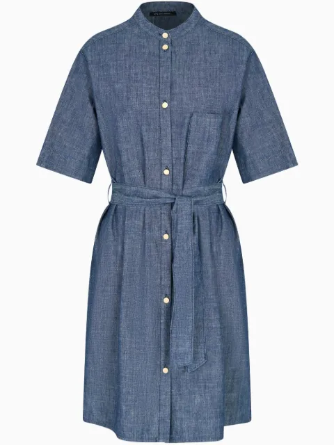 Armani Exchange tied-waist cotton dress Blue XW000573AF12895