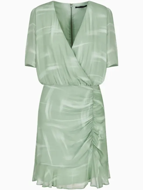 Armani Exchange ruched v-neck dress Green XW000180AF12051