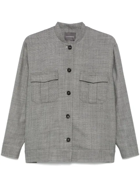 Lorena Antoniazzi band-collar jacket Grey P2440CP04A4451