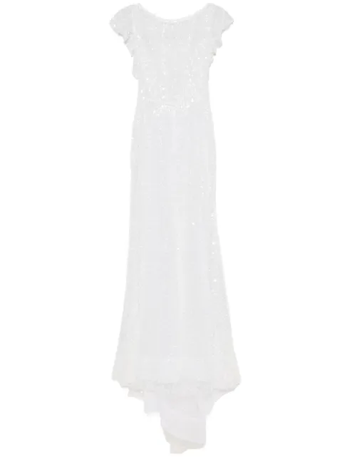Parlor sequin-embellished maxi dress White M202502