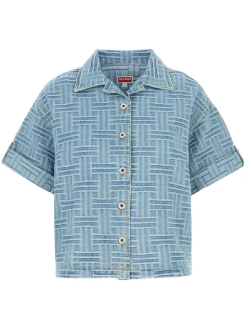 Kenzo Embroidered denim shirt Blue FF52DC2496J4