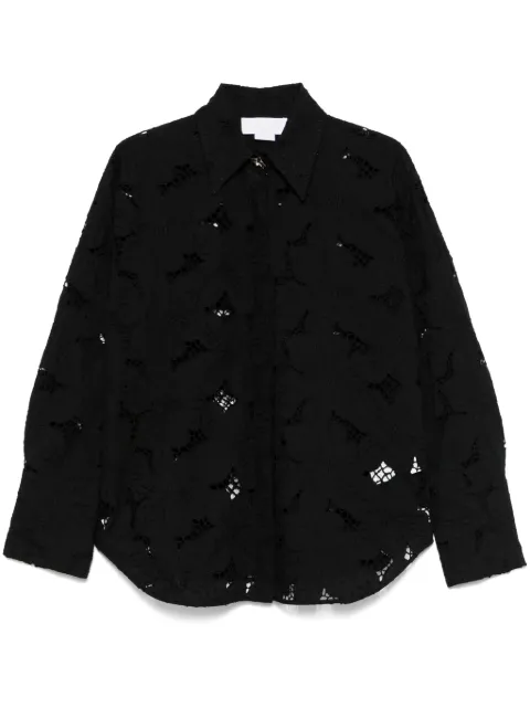 Genny floral-embroidered shirt Black 78AAL611NR008
