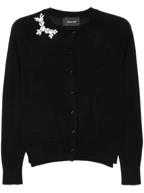 Simone Rocha broken necklace cardigan Black KMK13B0647BLACKPEARLCLEAR