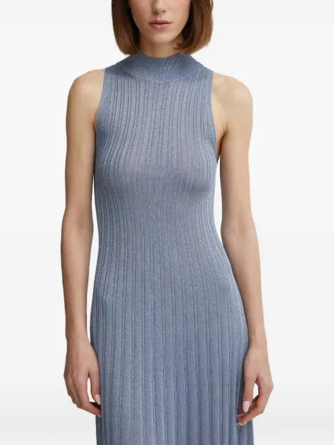 IVY OAK Flora ribbed high-neck maxi dress Blue IO113160