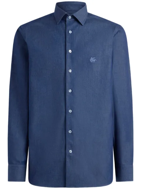 ETRO Pegaso chambray shirt Blue MRIB000299SA531