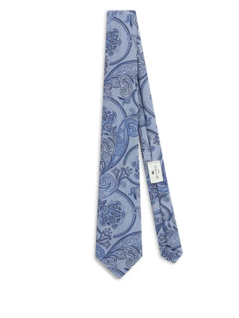 ETRO micro-stripe paisley tie Blue MASA0001AQ093