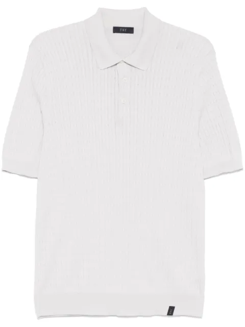 Fay cable-knit polo shirt Grey NMMC1502440WYM