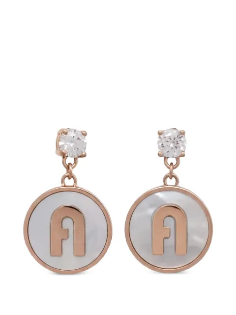 Furla cubic-zirconia-embellished circular earrings Pink FJ4016