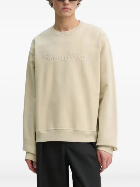 Nanushka logo-embroidered sweatshirt Neutrals NU24CRSH00273