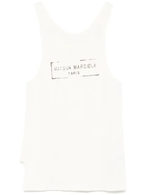 Maison Margiela logo-print tank top Neutrals S51NL0048S24522