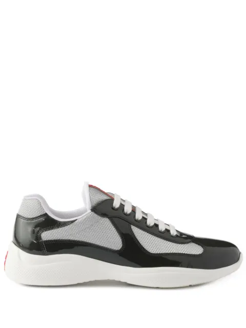Prada patent leather and technical fabric America's cup sneakers Grey 4E3400FG000ASZ