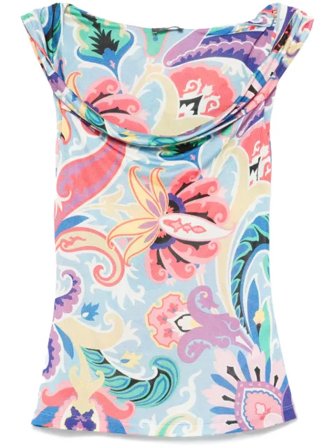 ETRO paisley-print tank top Blue WRJA006099IA438