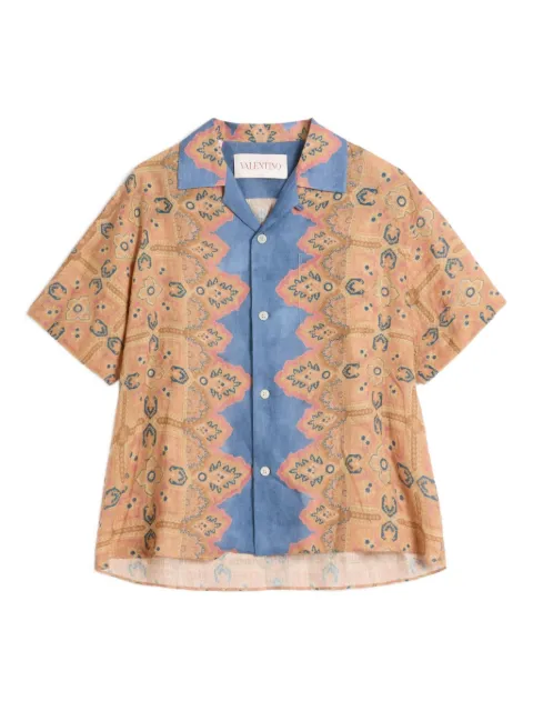 Valentino Garavani Voyage Imaginaire-print bowling shirt Neutrals VAA111AMW