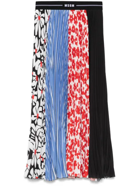 MSGM mix-print midi skirt Black 3841MDD25P257265
