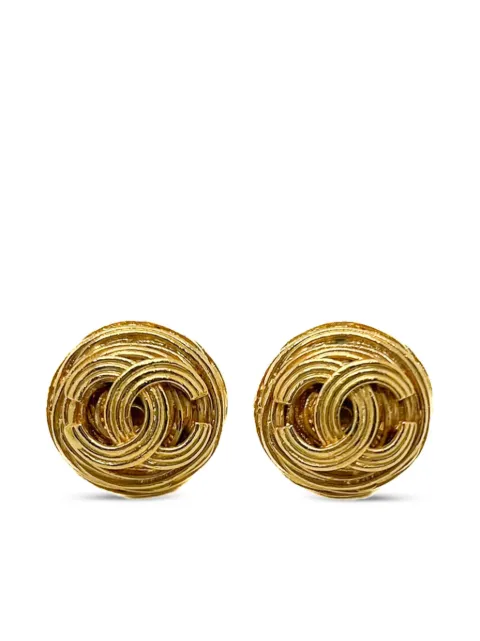 CHANEL Pre-Owned 1994s Nest clip-on earrings Gold CHANELCCNESTERG
