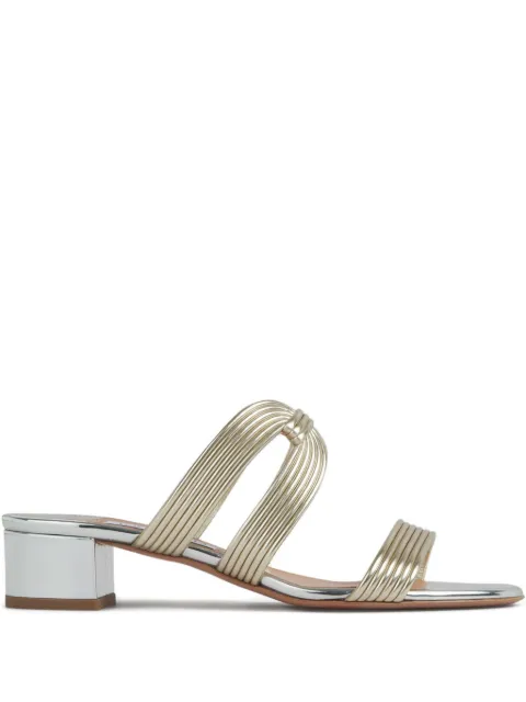 Aquazzura ribbed-strap metallic sandals Gold ENCMIDS0LSYLSY