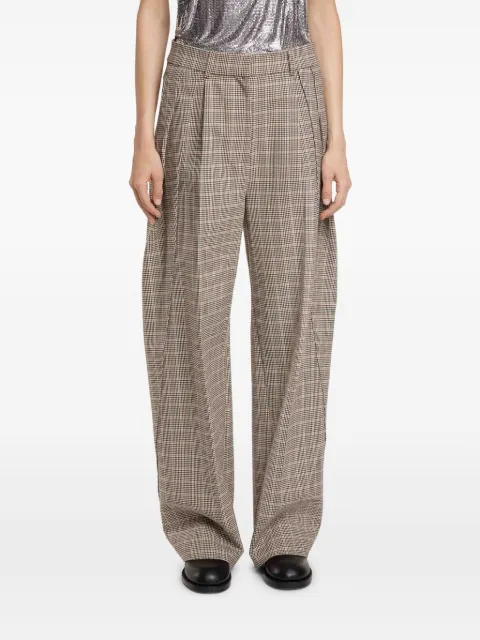 Rabanne checked pleated wide-leg trousers Neutrals 24ACPA397LA0219