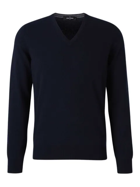 Gran Sasso V-neck ribbed-hem sweater Blue 5511515590