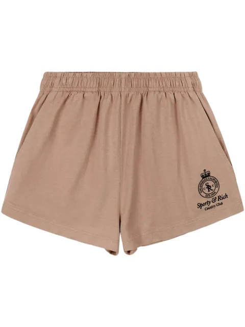 Sporty & Rich logo-embroidered shorts Neutrals SH037512202BE05