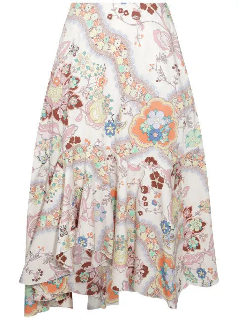 ETRO floral-print midi skirt Pink WRFA009599SA5I6