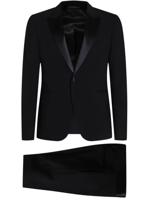 Emporio Armani satin-trim suit Black EM000459TE10404