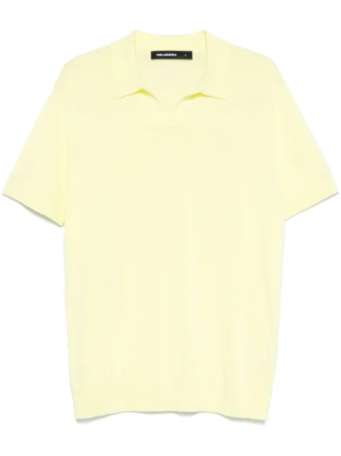 Karl Lagerfeld logo-embroidered polo shirt Yellow 655081551307