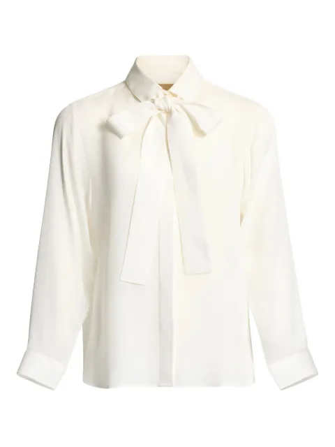 Elie Saab bow-detail silk shirt White SH000NR25SI001