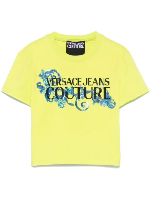Versace Jeans Couture logo-print T-shirt Green 78HAHC05CJ02C