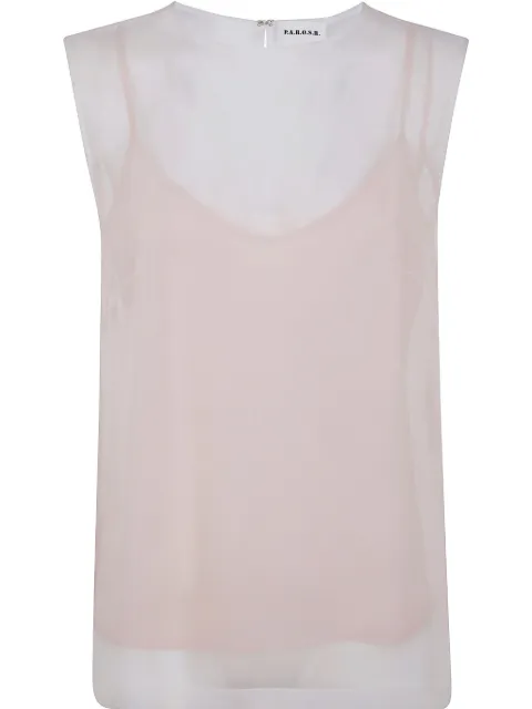 P.A.R.O.S.H. semi-sheer T-shirt Neutrals D313076SORGENTE