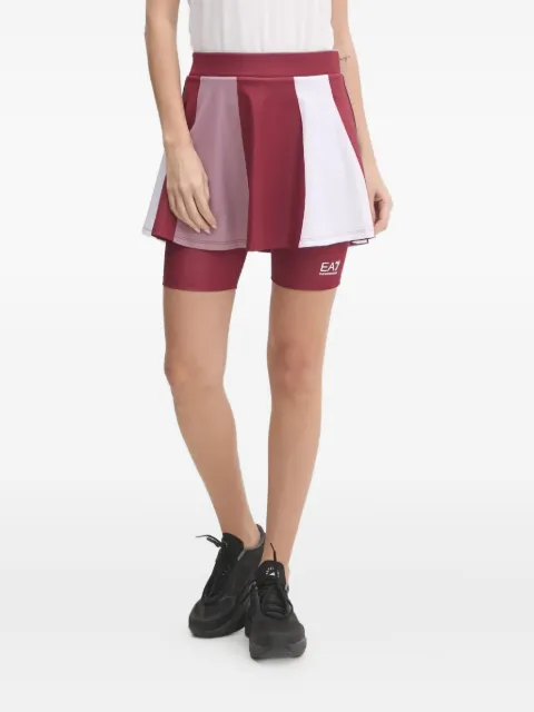 Ea7 Emporio Armani logo-print panelled skorts Red TJ04Z6DTN51
