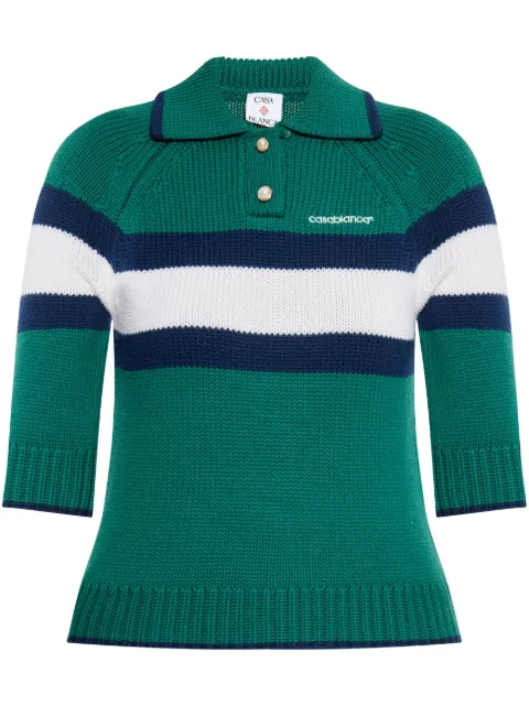 Casablanca colour-block polo top Green WPS25KW82601