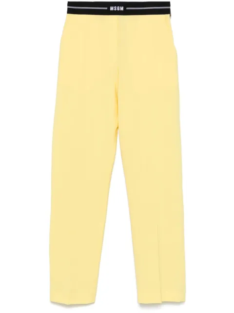 MSGM logo-waistband trousers Yellow 3841MDP13257127