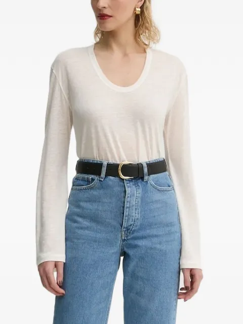 By Malene Birger scoop-neck long-sleeve top White Q71621008Z